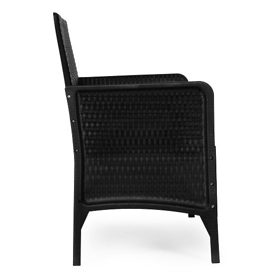 Canapea de grădină cu două locuri cu pernă pentru balcon, terasă, grădină, negru MultiGarden