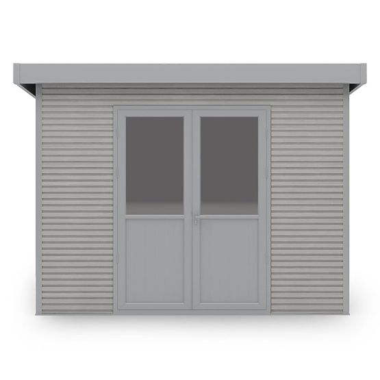 Căsuță de grădină Ardena 3x3 m 9 m², gri închis, lemn compozit, aluminiu, montaj ușor