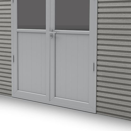Căsuță de grădină Ardena 3x3 m 9 m², gri închis, lemn compozit, aluminiu, montaj ușor
