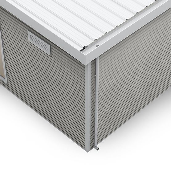 Căsuță de grădină Ardena 4x3 m 12 m², gri închis, lemn compozit, aluminiu, montaj ușor