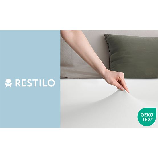 Cearșaf AMBER culoare alb stil clasic material jersey 80-90x200 DecoKing