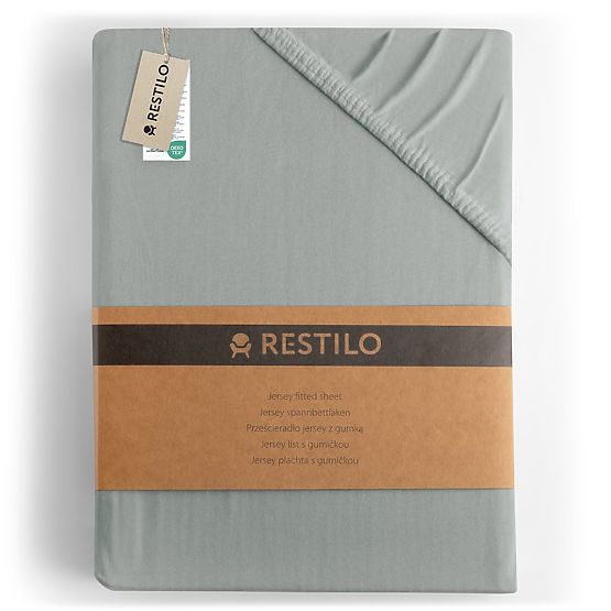 Cearșaf AMBER culoare gri stil clasic material jersey 80-90x200 DecoKing