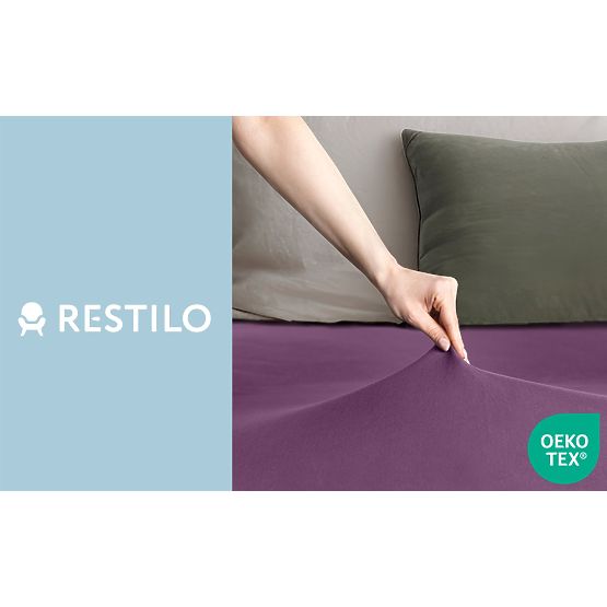 Cearșaf AMBER culoare mov stil clasic material jersey 80-90x200 DecoKing