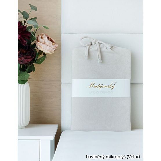 Cearșaf din microfibră de bumbac - 160-180x200 cm - natural