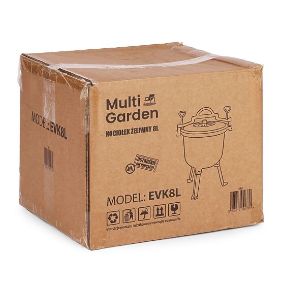 Ceaun de fontă emailat 8L MultiGarden pentru vânătoare, foc de tabără, grătar