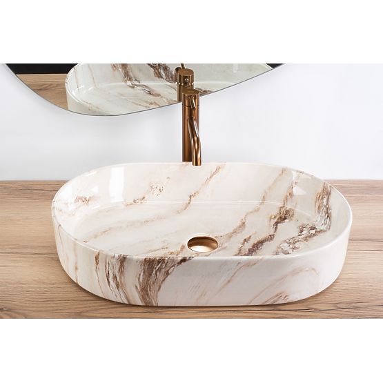 Chiuvetă atemporală pe blat Rea Nadia 60 Marrone