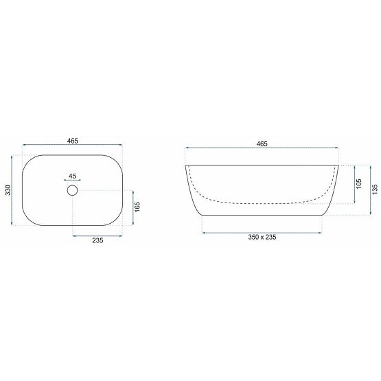 Chiuvetă atemporală Rea Belinda White GOLD BRUSH