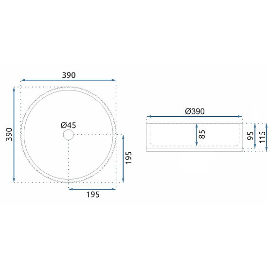 Chiuvetă atemporală Rea Cristal Grey 39