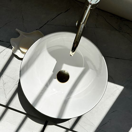 Chiuvetă atemporală REA STELLA WHITE GOLD BRUSH