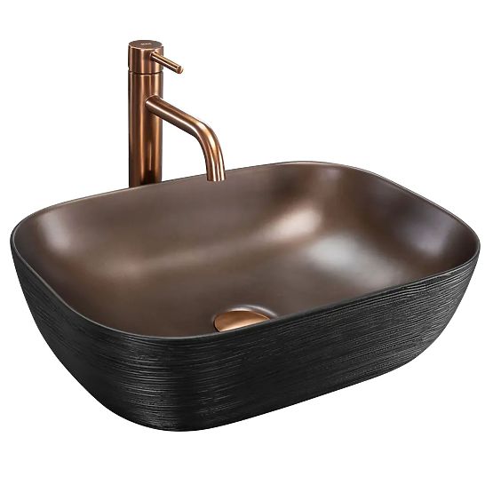 Chiuvetă de mobilier Rea Belinda COPPER BRUSH / Negru
