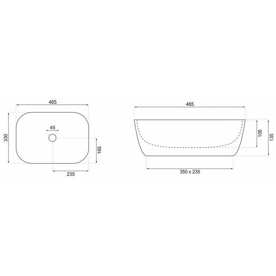 Chiuvetă de mobilier Rea Belinda COPPER BRUSH / Negru