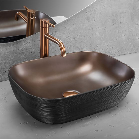 Chiuvetă de mobilier Rea Belinda COPPER BRUSH / Negru
