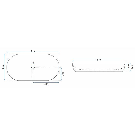 Chiuvetă de mobilier REA CLEO 81 Alb