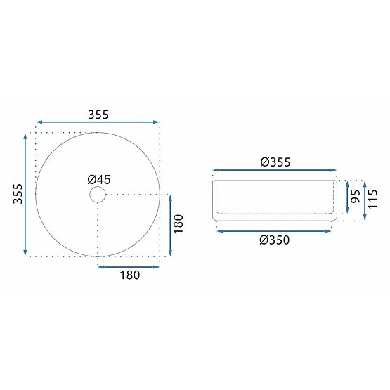 Chiuvetă de mobilier Rea Cristal Light Grey