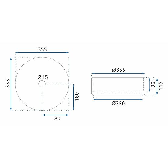 Chiuvetă de mobilier Rea Cristal Transparent 35