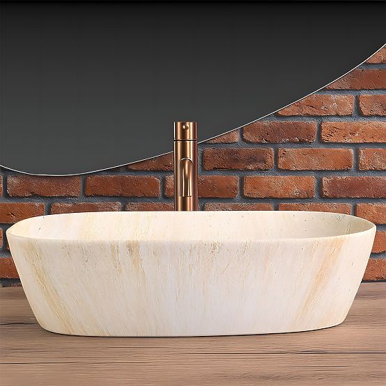 Chiuvetă de mobilier Rea Freja Travertine Matt