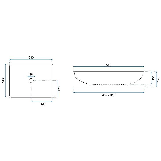 Chiuvetă de mobilier REA Inga Black Marble Mat