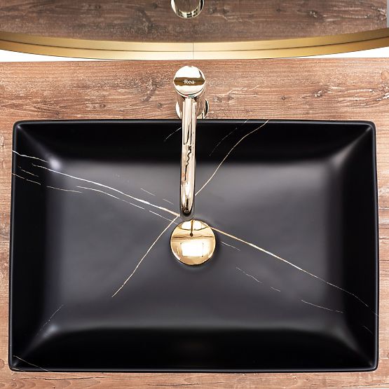 Chiuvetă de mobilier REA Inga Black Marble Mat