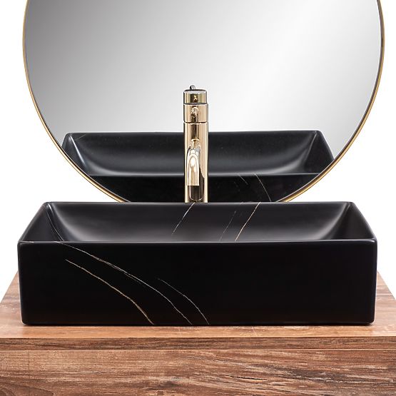 Chiuvetă de mobilier REA Inga Black Marble Mat