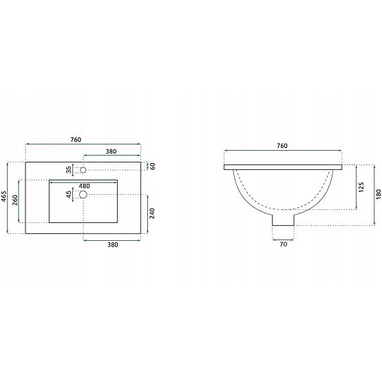 Chiuvetă încastrată Rea Dafne 75