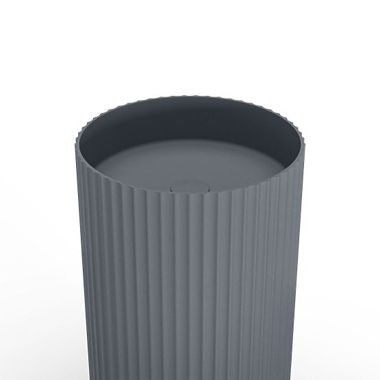 Chiuvetă independentă Ciriola, compozit, 45x90 cm, gri închis, canelată