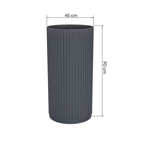 Chiuvetă independentă Ciriola, compozit, 45x90 cm, gri închis, canelată