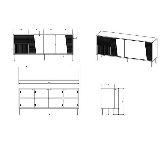 Comodă ABI negru mat/negru mat