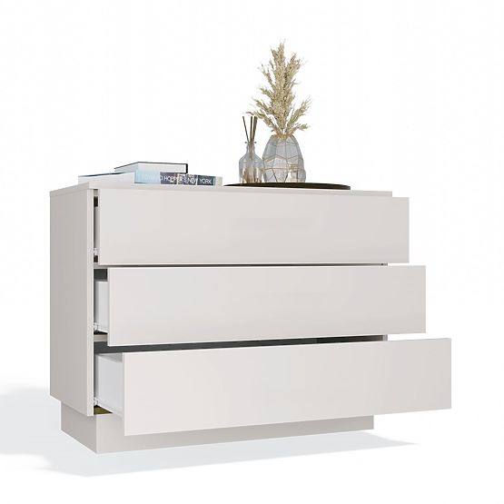 Comodă AMBER 3S Dulap 3 Sertare pentru Dormitor și Cameră de Zi KAȘMIR Bej