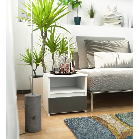 COMODĂ CL1 PK ALBĂ / GRAFIT GRI