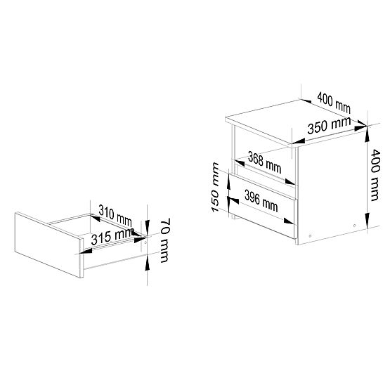 COMODĂ CL1 PK STEJAR SONOMA / ALB