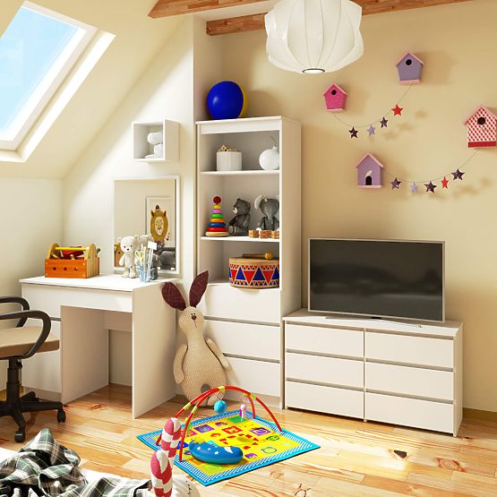 COMODĂ CL100 6SZ PK ALBĂ