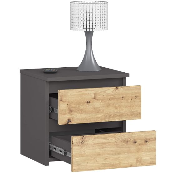 COMODĂ CL2 2SZ CLP PK GRAFITE GRI / STEJAR ARTISAN