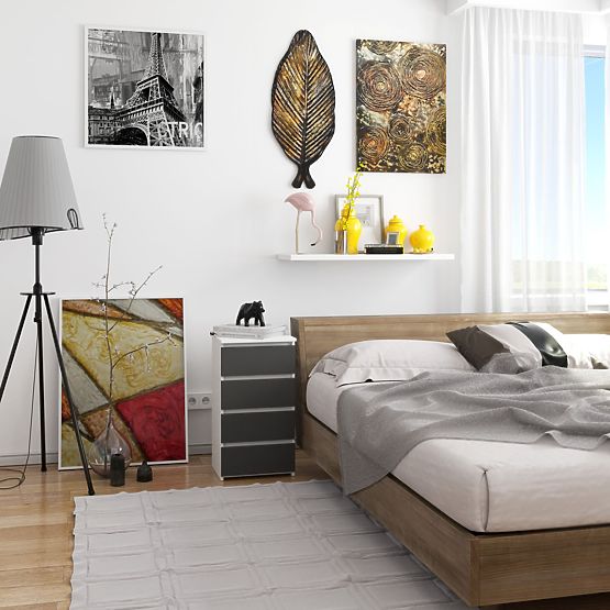 COMODĂ CL4 PK ALBĂ / GRI