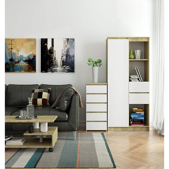 COMODĂ CL5 PK STEJAR ARTISAN / ALB