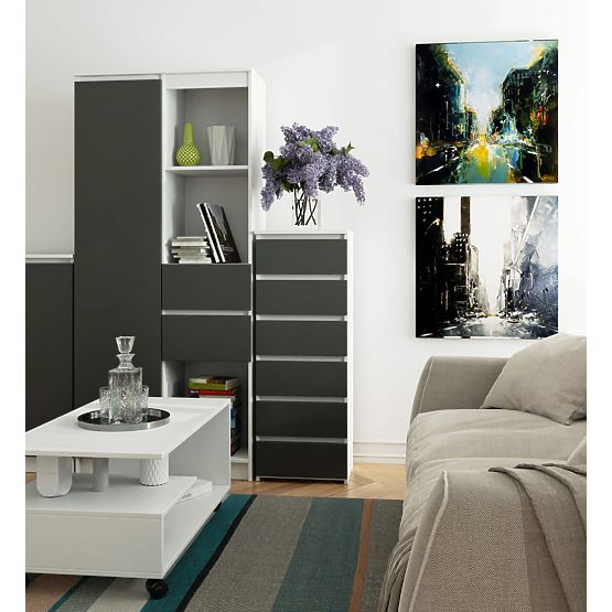 COMODĂ CL6 PK ALBĂ / GRI