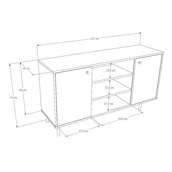Comodă cu două uși Venus, cașmir, picioare metalice aurii