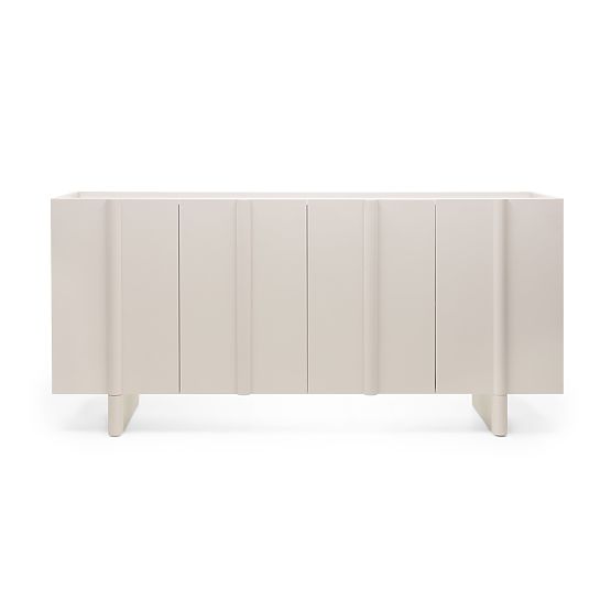 Comodă cu patru uși Moss, nuanță cașmir, cu margini rotunjite