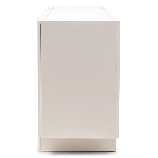 Comodă cu patru uși Moss, nuanță cașmir, cu margini rotunjite