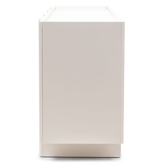 Comodă cu patru uși Moss, nuanță cașmir, cu margini rotunjite