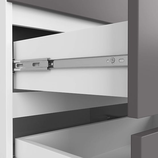 Comodă K 140 cm 6 sertare PK alb-grafit gri