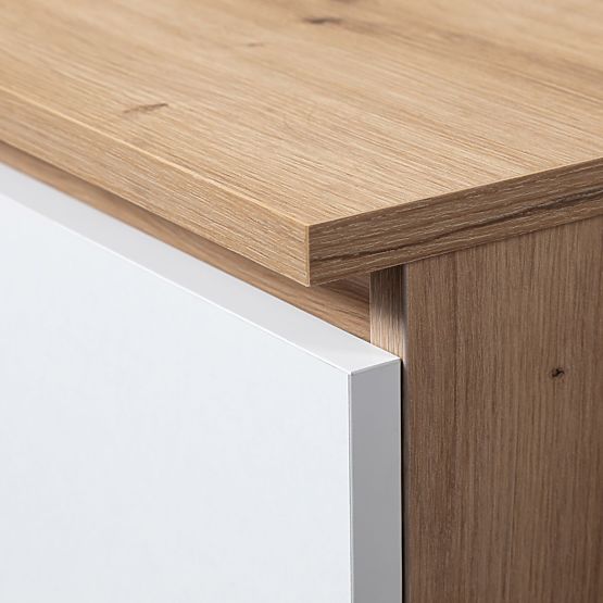 COMODĂ K100 2D 3SZ 1P PK STEJAR ARTISAN / ALB