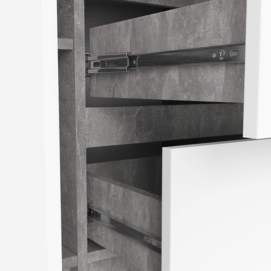 COMODĂ K100 2D 3SZ PK BETON / ALB