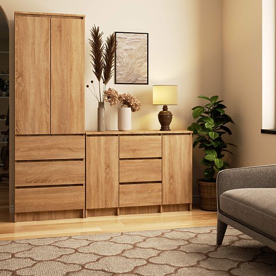 COMODĂ K100 2D 3SZ PK STEJAR SONOMA