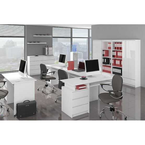 COMODĂ K120 6SZ CLP PK ALB LUCIOASĂ