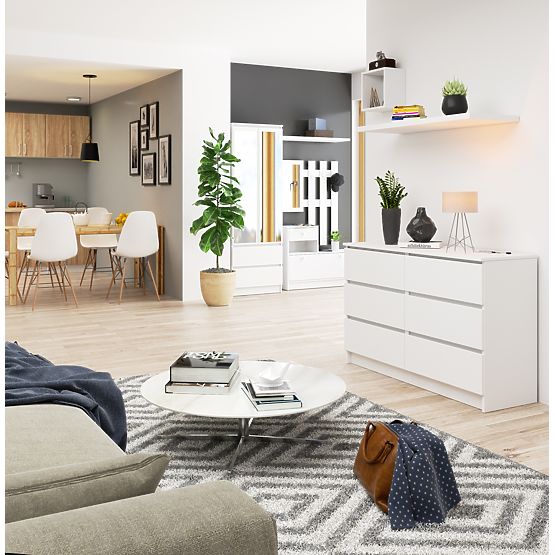 COMODĂ K120 6SZ CLP PK ALBĂ