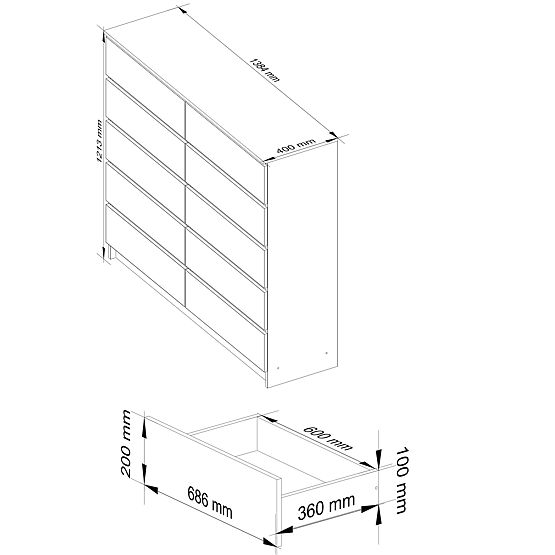COMODĂ K140 10SZ CLP ARIN