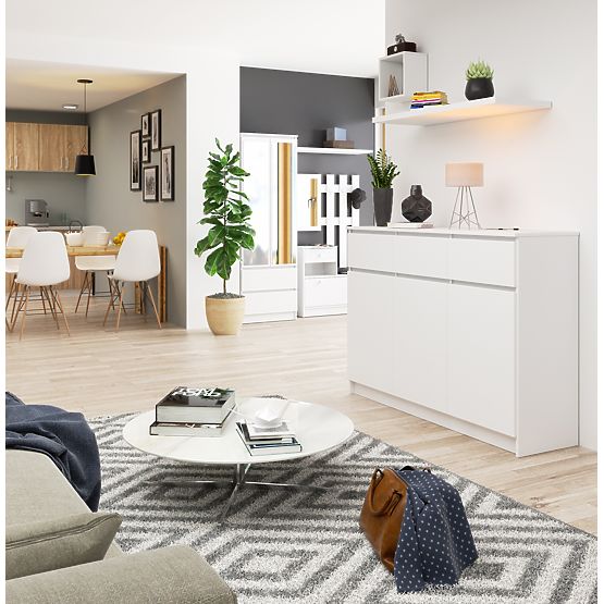 COMODĂ K140 3D 3SZ CLP PK ALBĂ