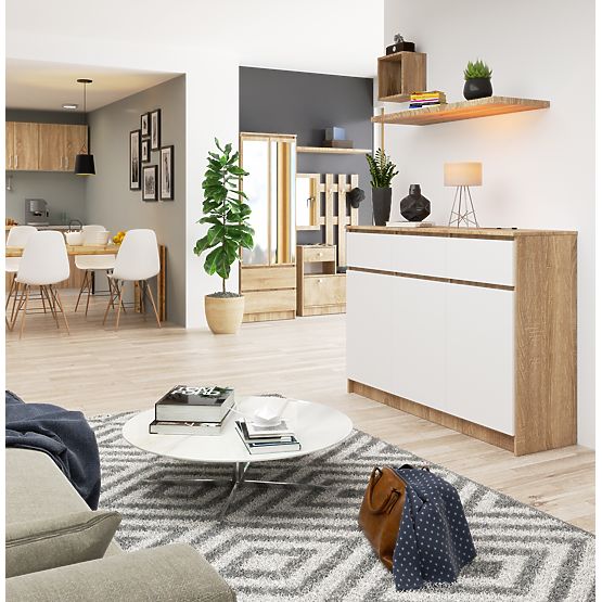 COMODĂ K140 3D 3SZ CLP PK SONOMA / ALB