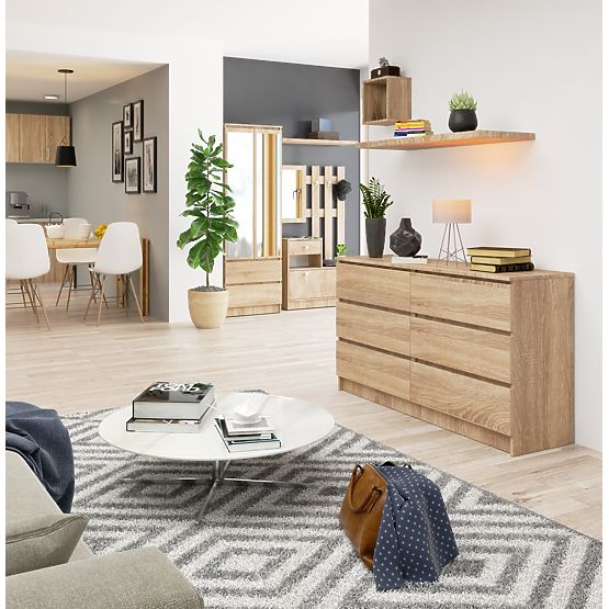 COMODĂ K140 6SZ CLP STEJAR SONOMA