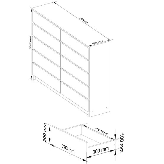 COMODĂ K160 10SZ CLP ARIN
